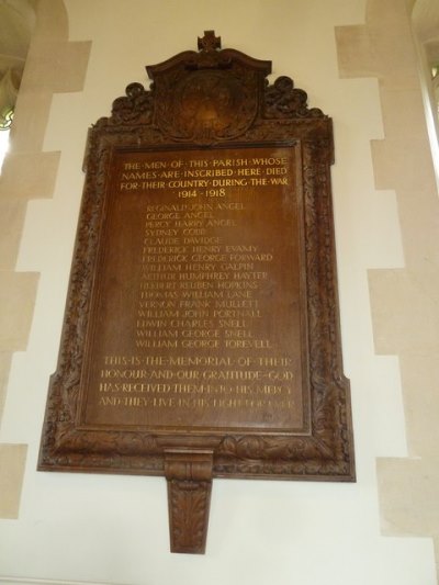 War Memorial St. Stephen Church Kingston Lacy