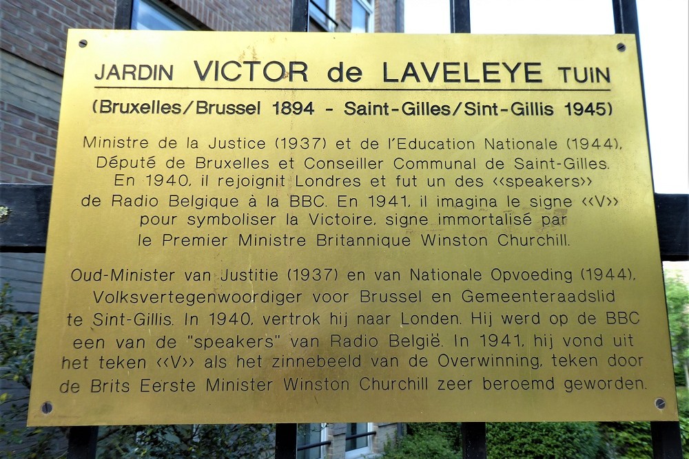 Tuin Victor de Laveleye, Bedenker van het V(ictorie)-teken #2