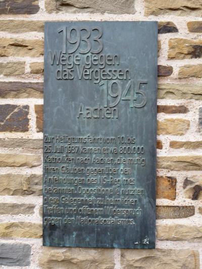 Memorial Aachen Pilgrimage 1937