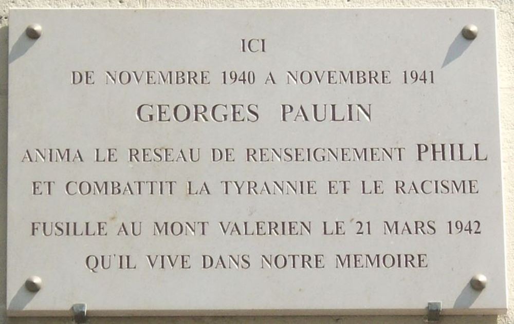 Plaque Georges Paulin