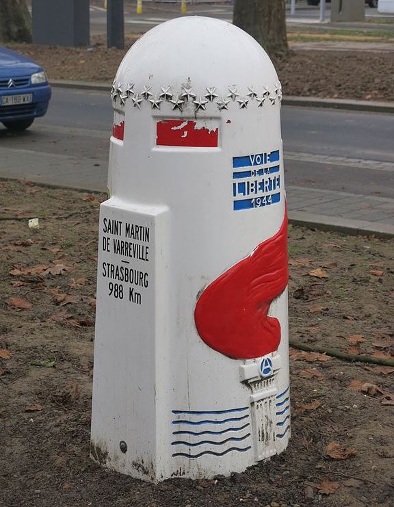 Kilometerpaal Voie de la Libert Straatsburg