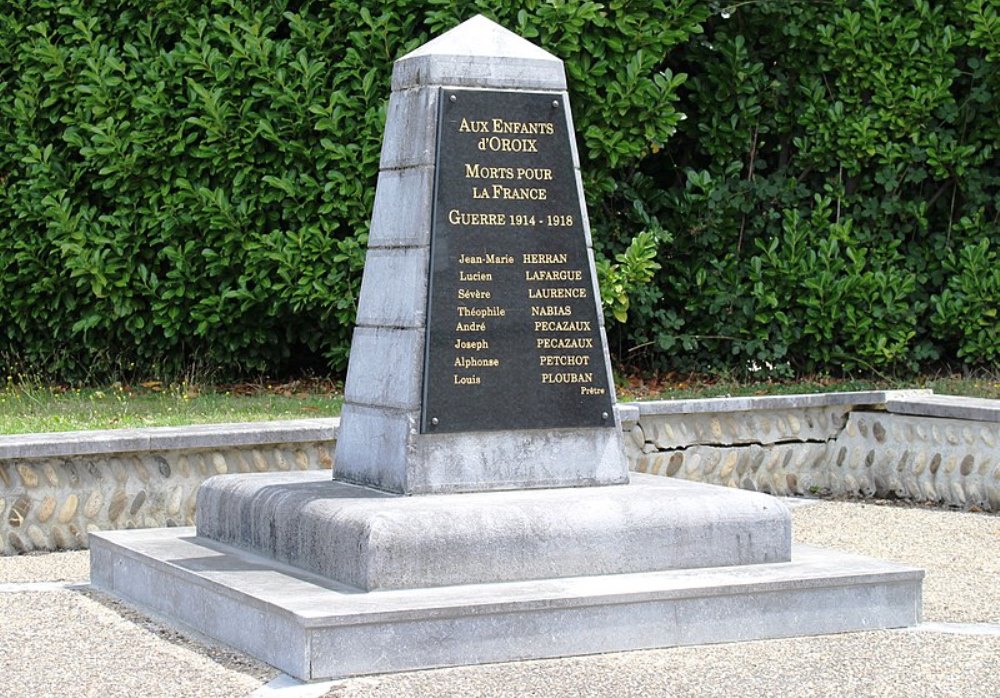 Monument Eerste Wereldoorlog Oroix #1