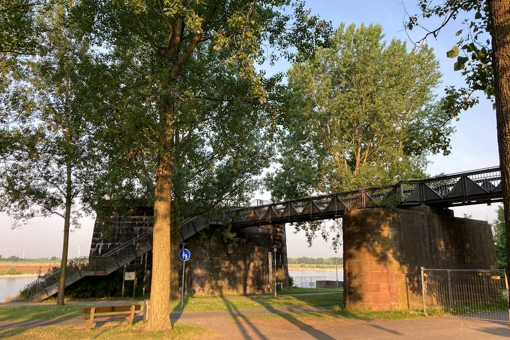 Old Bridge Pillar Rhine Promenade Wesel #3