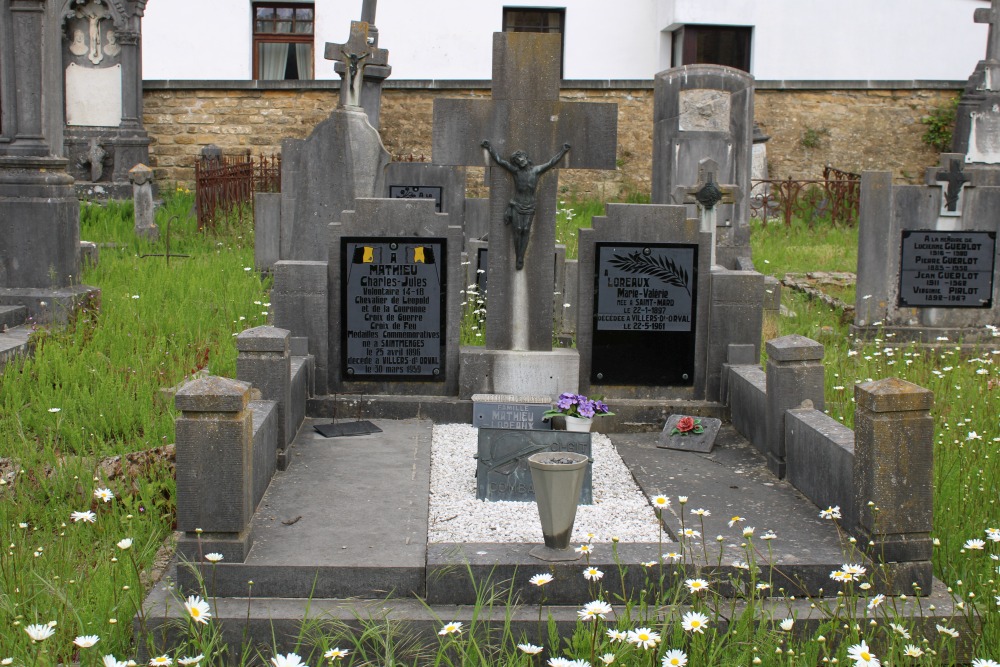 Belgische Graven Oudstrijders Villers-devant-Orval Oud Kerkhof