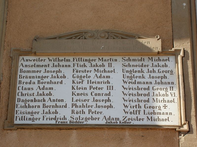 Memorial Franco-Prussian War Reilingen #1