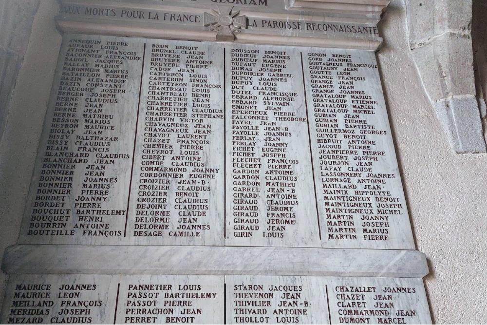 War Memorial Église Saint-Michel de Chazelles-sur-Lyon #2