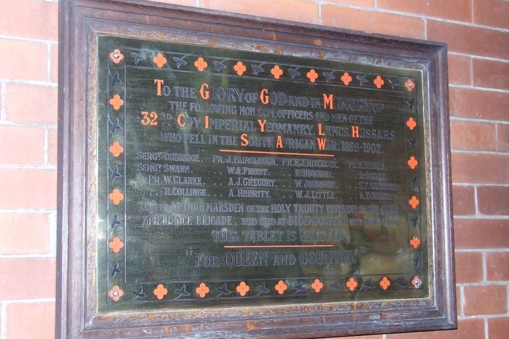 Monument Boerenoorlog 32nd Coy. Imperial Yeomanry Lancs. Hussars