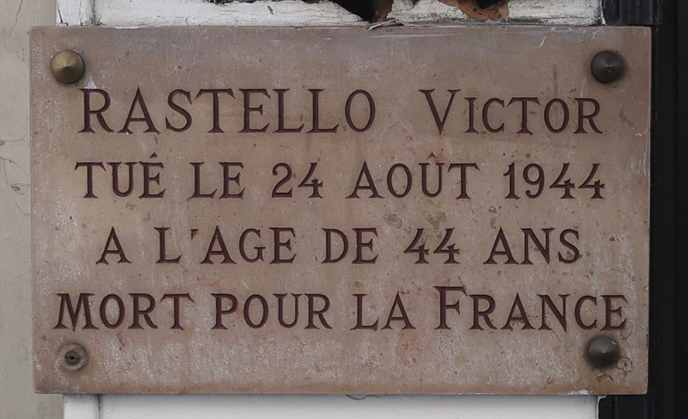 Plaque Victor Rastello