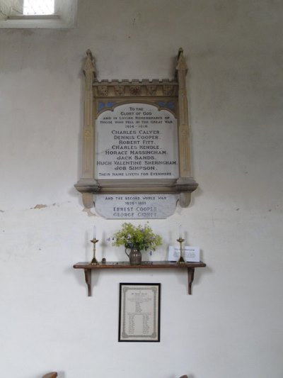 Roll of Honour Thornage Church #1