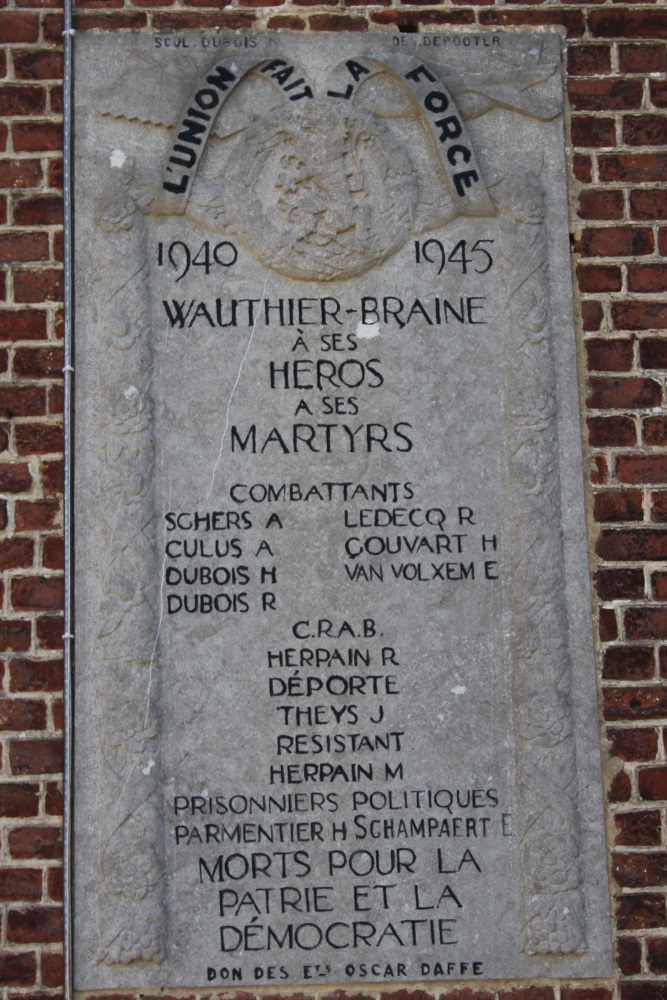 Commemorative Plates War Victims Wauthier-Braine #3