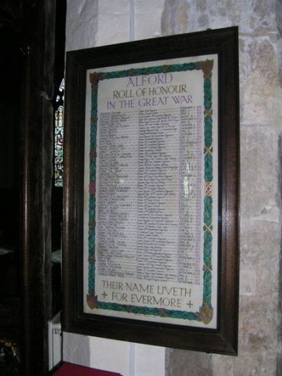 Oorlogsmonument St Wilfrid Church Alford #2