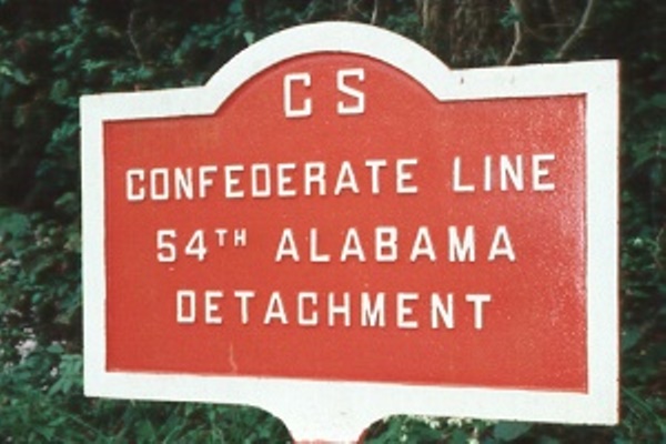 Position Marker 54th Alabama Infantry Detachment (Confederates) #1