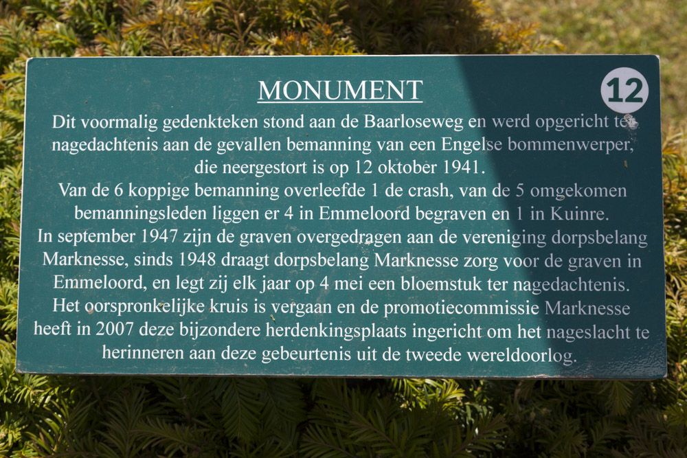 Memorial Crashed Aircrafts Marknesse #4