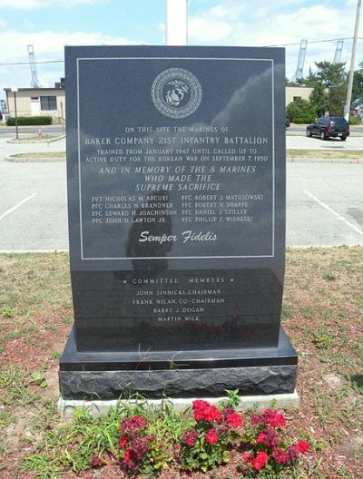 Memorial Baker Company 21st Infantry Battalion US Marines