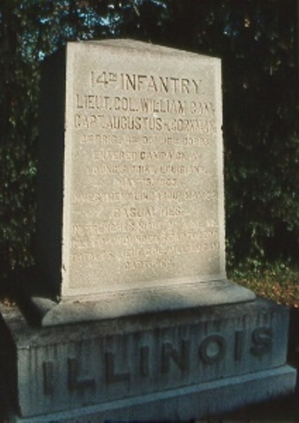 14th Illinois Infantry (Union) Monument #1