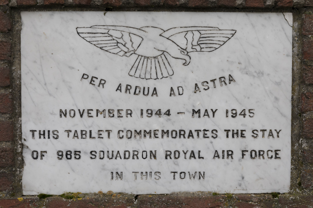 Plaque RAF 965 Squadron Terneuzen #2