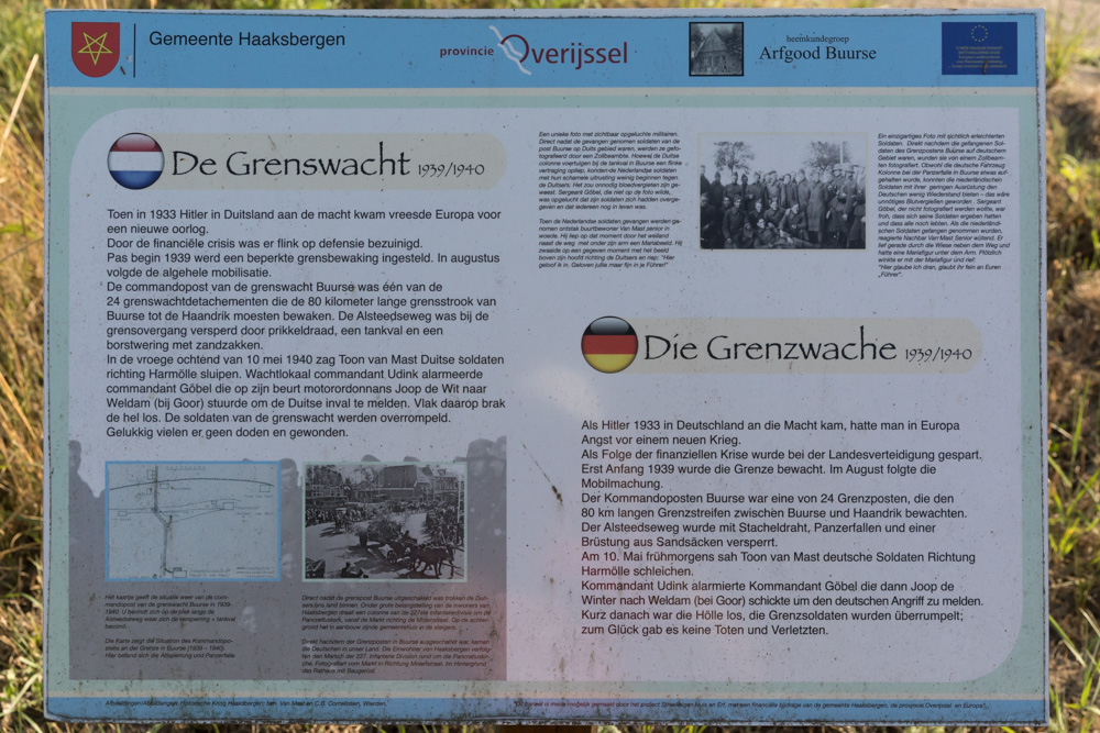 Informatiebord De Grenswacht 1939/1940