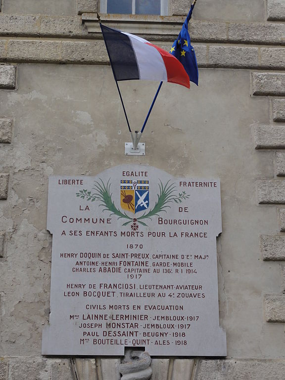 Oorlogsmonument Bourguignon-sous-Montbavin