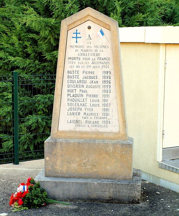 Monument Omgekomen Verzetsstrijders La Grilletière