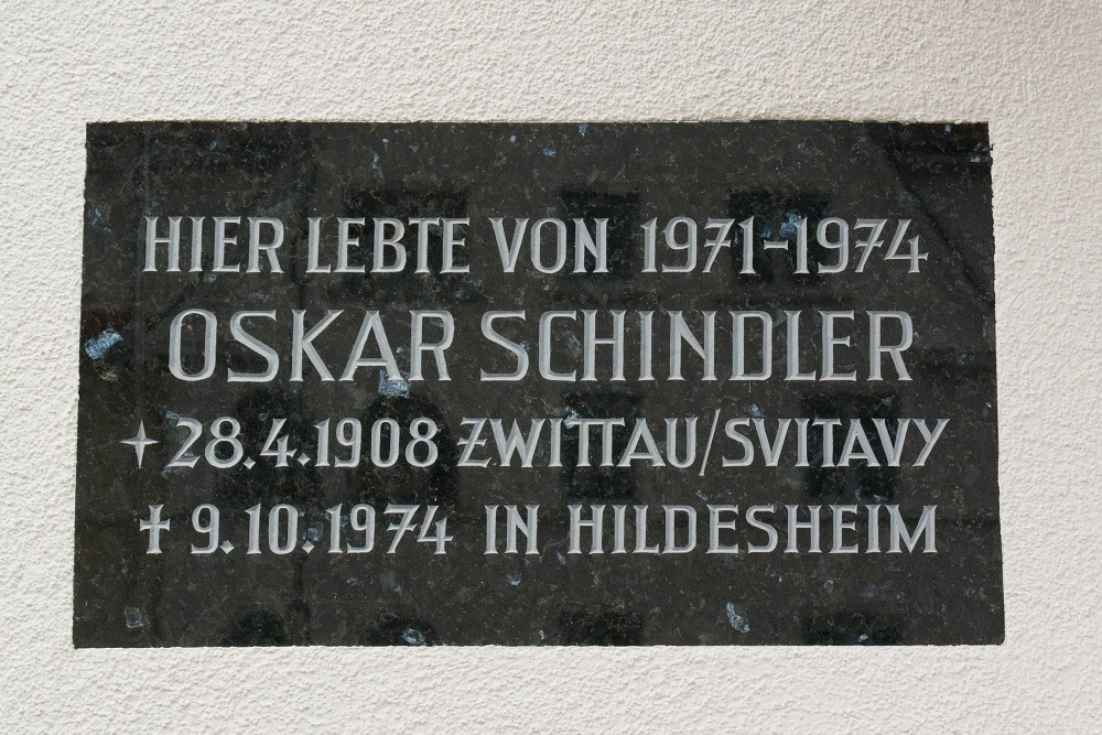 Plaquette Voormalige Woning Oskar Schindler Hildesheim