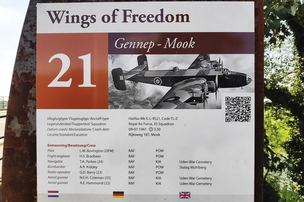 Fietsroute Wings of Freedom: Crashlocatie Halifax Mk II, L-9521, Code TL-Z #3