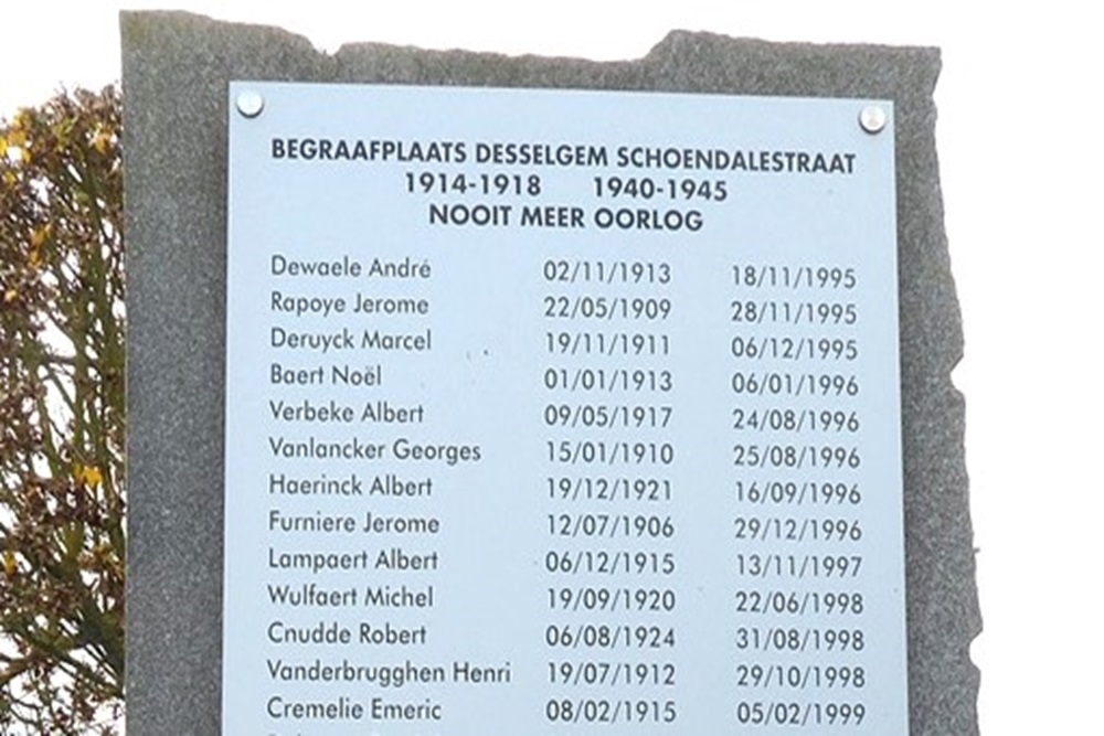 Gedenkteken Desselgem Schoendalestraat #3