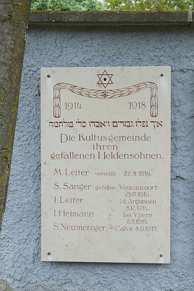War Memorial Jewish Cemetery Oberdorf am Ipf #1