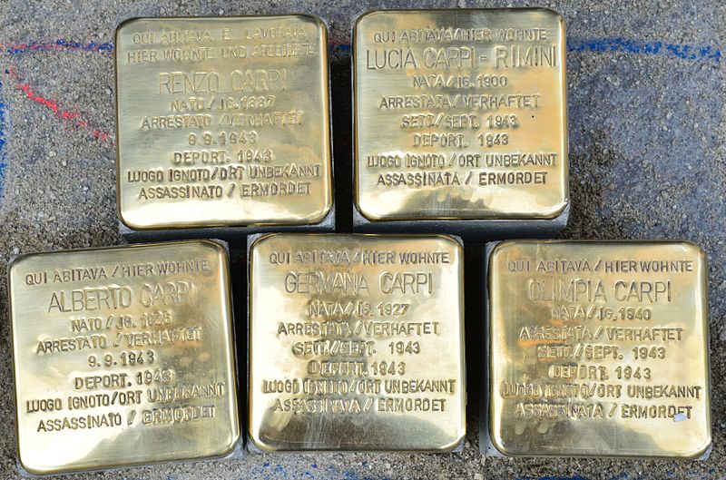 Stolpersteine Via Cassa di Risparmio 16 #1