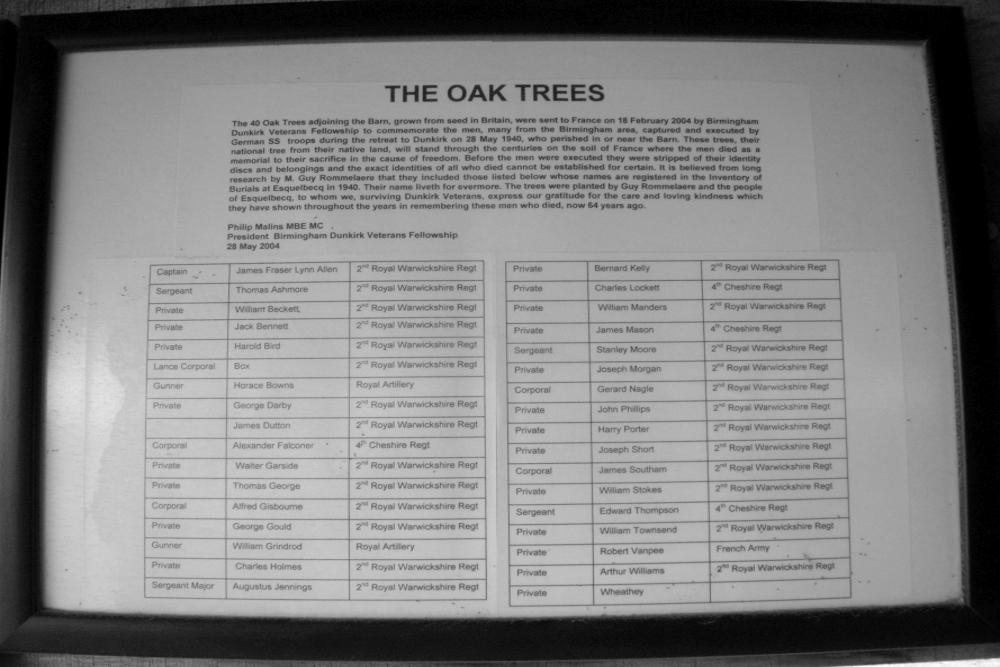 La Plaine au Bois Memorial Site - The Oak Trees - Esquelbecq