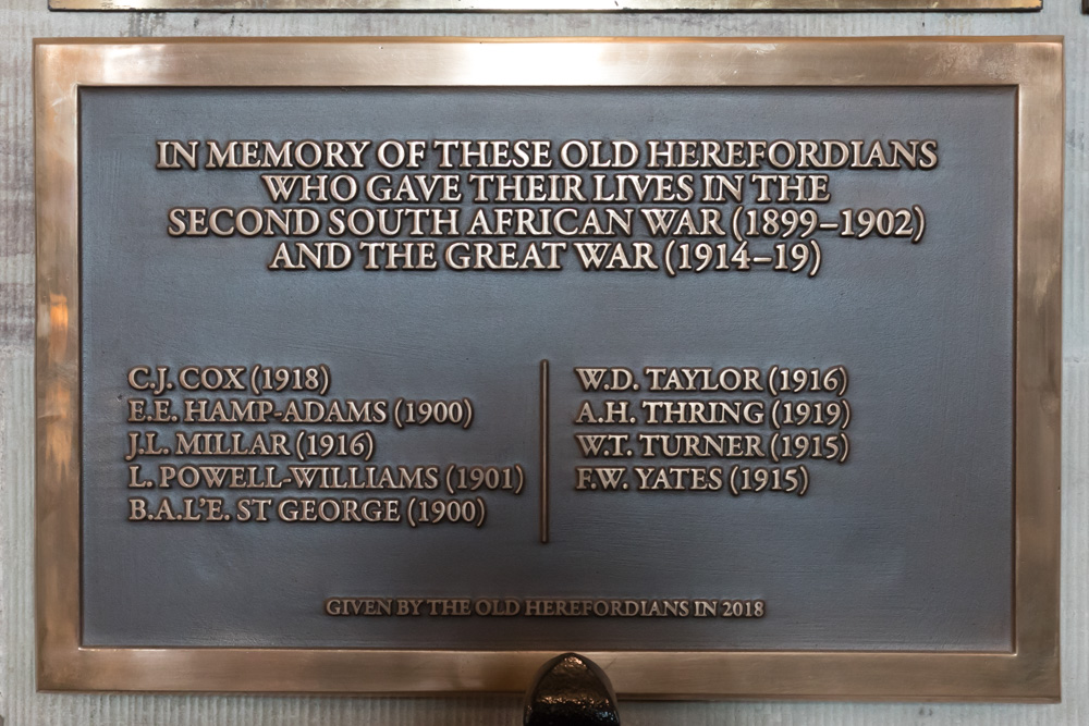 Gedenktekens Tweede Boerenoorlog Hereford Cathedral #2