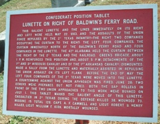 Positie-aanduiding Baldwin's Ferry Road Lunette (Confederates) #1