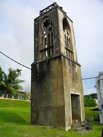 War Damage Spanish Church Tower Garapan #1