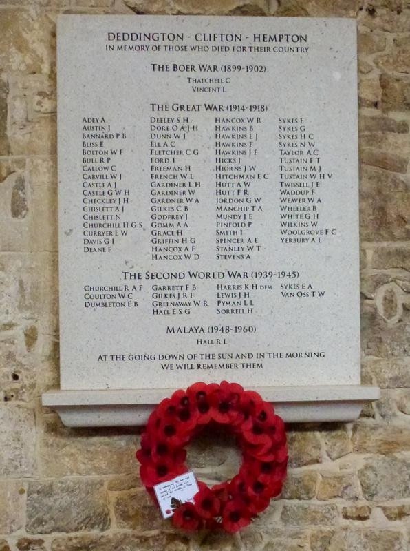 Oorlogsmonument Deddington, Clifton en Hempton