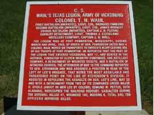 Positie-aanduiding Waul's Texas Legion (Confederates)