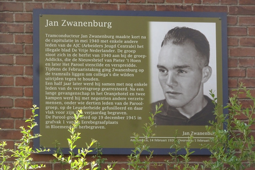 Memorial Plates Slotermeer Jan Zwanenburghof