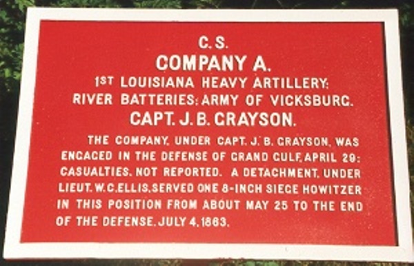 Positie-aanduiding 1st Louisiana Heavy Artillery, Company A (Confederates) #1