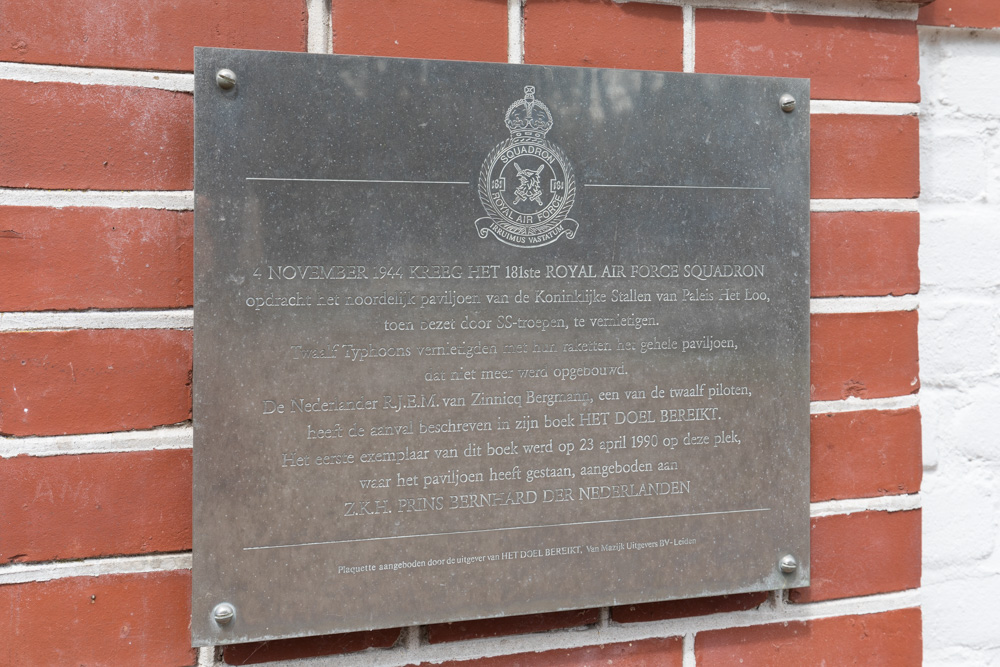 Memorial 4th November 1944 Royal Palace Het Loo