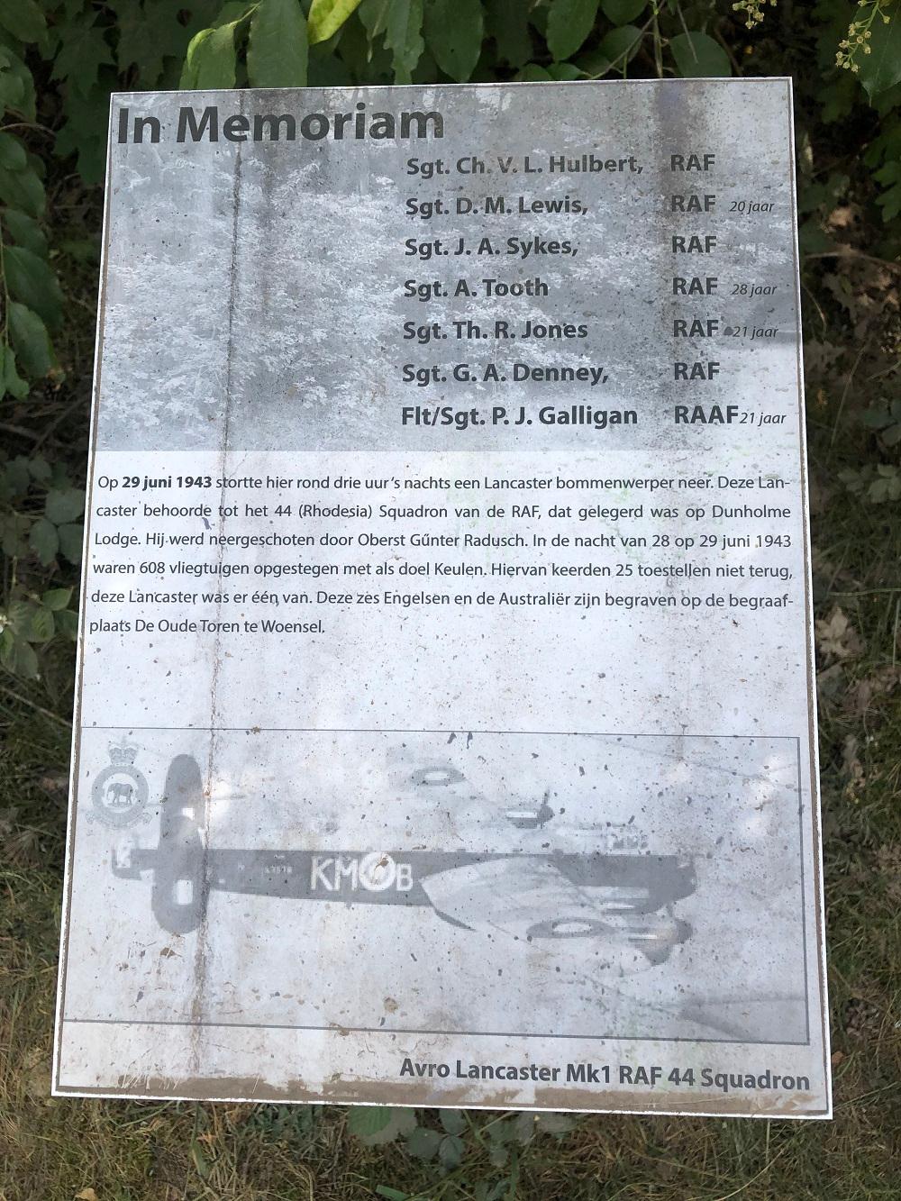 In Memoriam: Lancaster ED-307 KM-R Crash Site #2