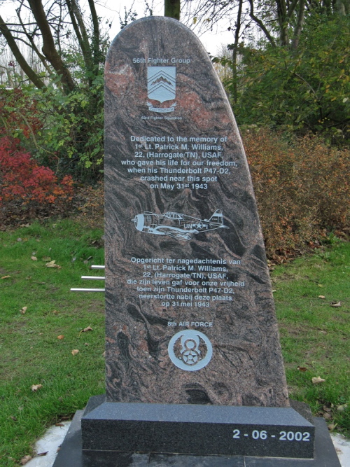 Memorial 1st Lieutenant Patrick M. Williams Thunderbolt P47-D2 #1