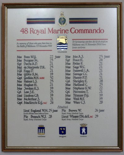 Roll of Honour 48 Royal Marine Commando Veere