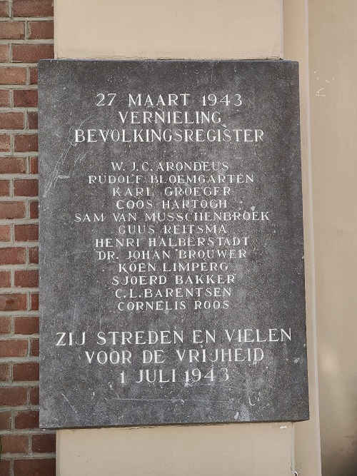 Memorial Destruction of Amsterdam Registry Office #2