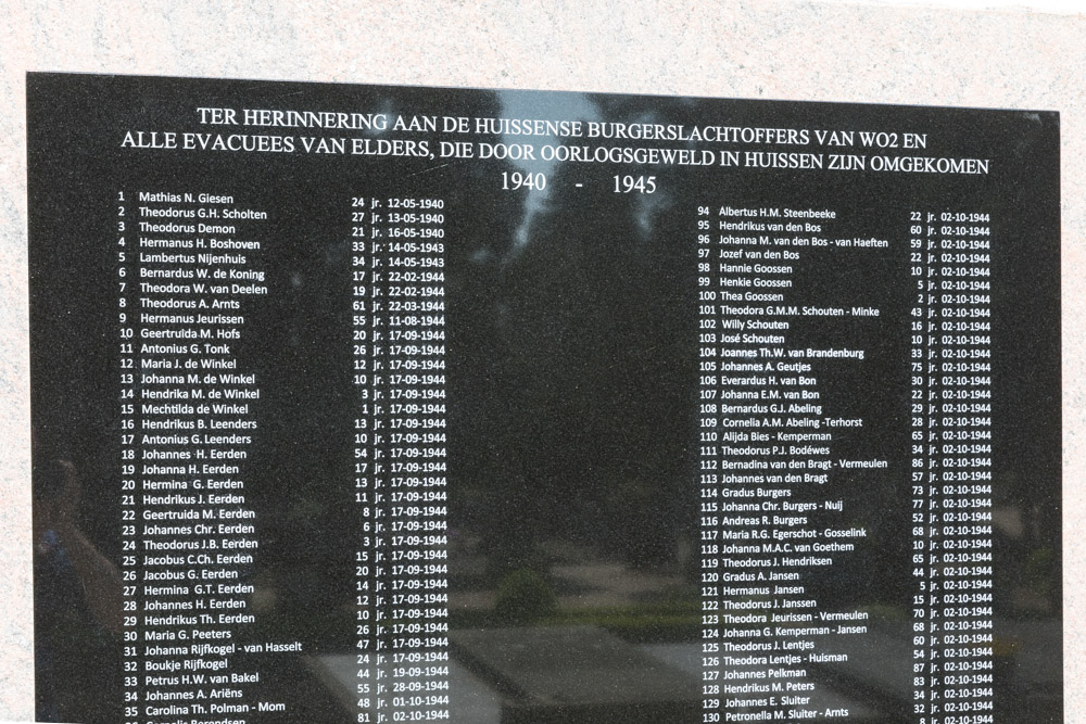 Memorial Names of War Victims Huissen #2