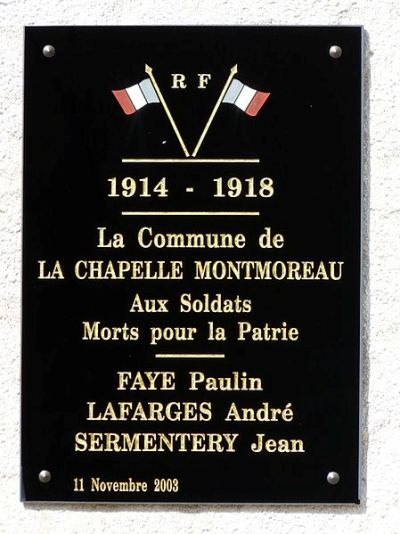 Oorlogsmonument La Chapelle-Montmoreau #1