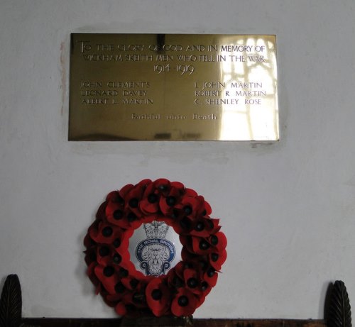 Oorlogsmonument Wickham Skeith Church