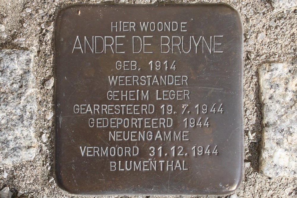 Stumbling Stone André deBruynestraat 5 #1