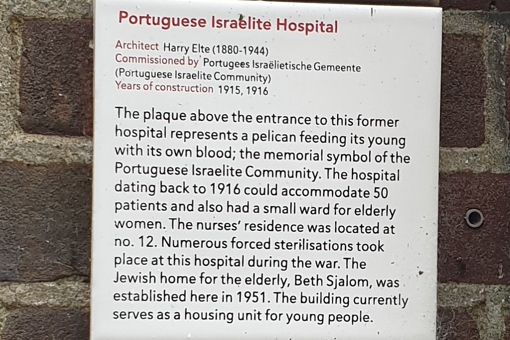 Plaque Former Portuguese Israelite Hospital #2
