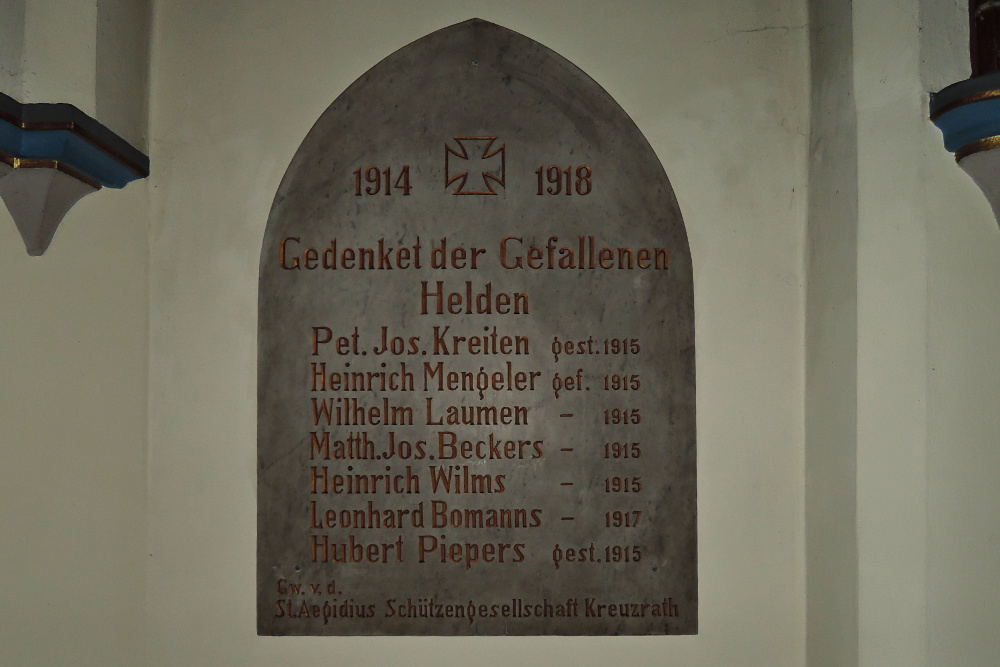 Oorlogsmonument Kreuzrath 1914-1918