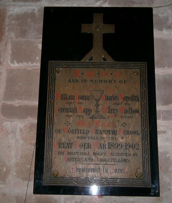 2nd Boer War Memorial Worfield Grammar School #1