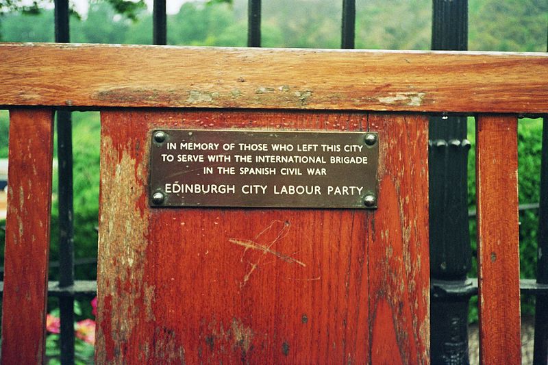 Remembrance Bench International Brigades