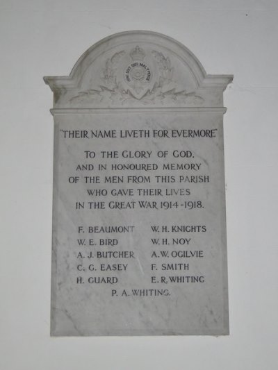 Monument Eerste Wereldoorlog St. Andrews Church